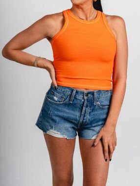Ralph Lauren Women's Orange Cotton Tank Top ~ Size Medium
